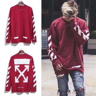 OFF WHITE C/O VIRGIL ABLOH wine red basic arrow sweater coat