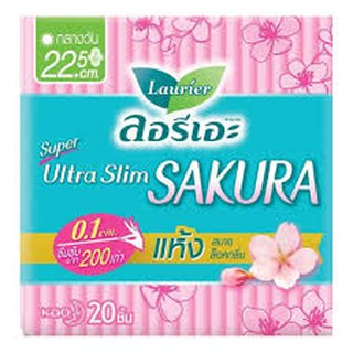 ลอริเอะ ผ้าอนามัย ซูเปอร์ อัลตร้า สลิม เฟรช คอนโทรลซากุระ เฟรช 22.5 ซม. มีปีก 20 ชิ้น