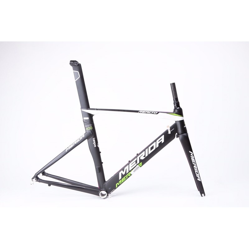 (ลดล้างสต๊อก) เฟรม จักรยานเสือหมอบ MERIDA REACTO 400 สีดำคาดเขียวชมพู สีทีม LAMPRE size 52 cm