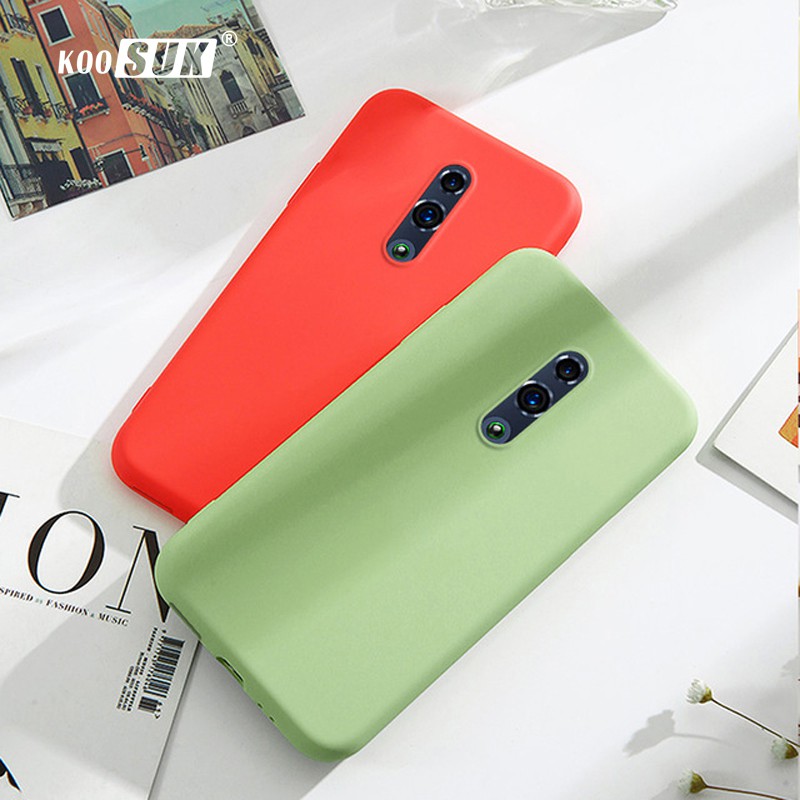 Slim Phone Case OPPO /Reno 2Z 2F 2 Z 3 Back Cover Smooth Liquid Soft Silicone Flocking Protective Casing