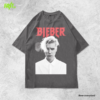 เสื้อยืดวินเทจเสื้อยืด ขนาดใหญ่ พิมพ์ลาย Justin Bieber สไตล์วินเทจS-5XL