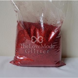 กากเพชรสีแดง (รุ้ง) Glitter เกรด A   / 0.5 กก.