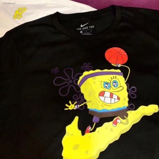 เสื้อยืดที่คุณต้องการ☼♛2021 เทรนด์แขนสั้นฤดูร้อนชายข้อต่อแอนิเมชั่น SpongeBob SquarePants กีฬาลำลองผ้าฝ้ายเสื้อยืดคอกลมข