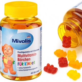 (EXP02/24)Mivolis by DM Multivitamin Gummy วิตามินสำหรับเด็ก รูปหมีแบบกัมมี่ ทานง่าย (สินค้านำเข้าเยอรมัน) บรรจุ 60 ชิ้น