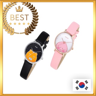 [KAKAO FRIENDS] Leather Watch 2Type RYAN &amp; APEACH│Band Wristwatch เอพีช และ ไรอัน