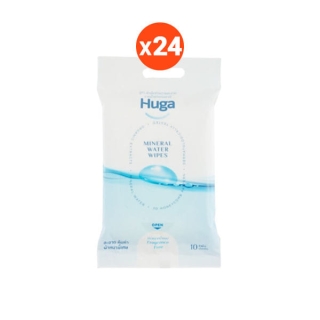 ฮูก้า ทิชชู่เปียก สูตรน้ำแร่ธรรมชาติ Huga Mineral Water Wipes 10 แผ่น (24 ชิ้น)