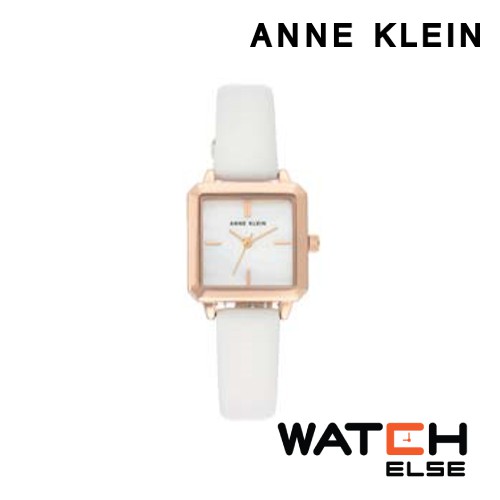 Anne Klein AK-AK-3090RGWT นาฬิกาข้อมือผู้หญิง สายหนัง สีขาว ตัวเรือน สีโรสโกลด์