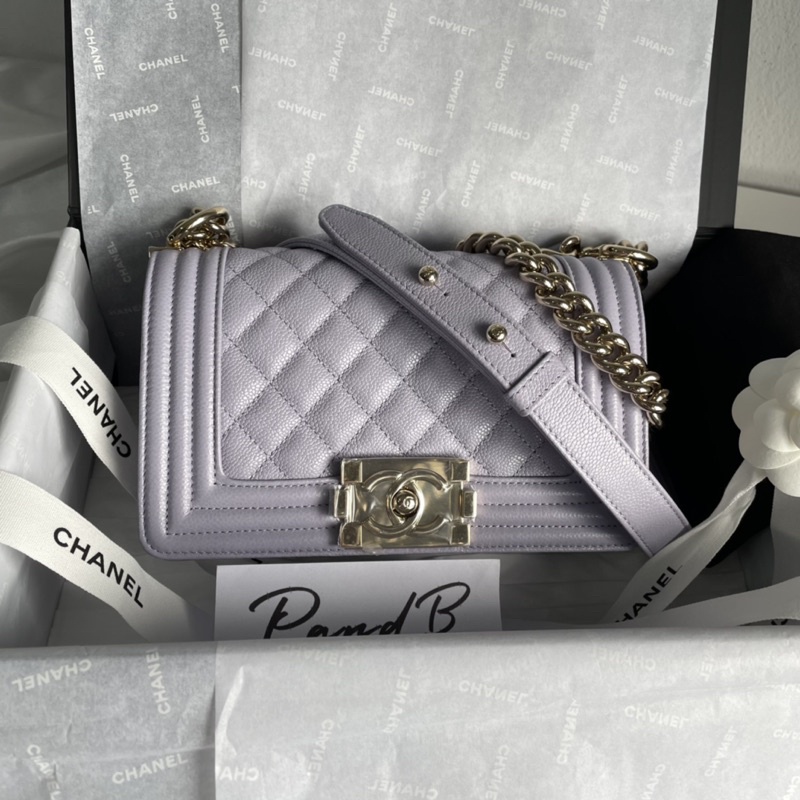 [ของแท้💯] CHANEL BOY 8 in Light Purple LGHW