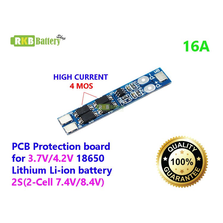 [พร้อมส่ง] 2S 18650 7.4v/8.4v 8-16A for lithium li-ion Battery Protection Board BMS (4MOS)
