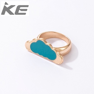 Cartoon geometric blue drop cloud ring creative ring jewelry for girls for women low price