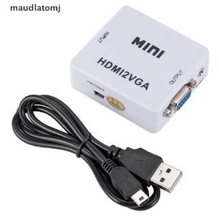 Maud กล่องอะแดปเตอร์แปลง VGA เป็น HDMI Full HD Video 1080P สําหรับแล็ปท็อป PC DVD HDTV