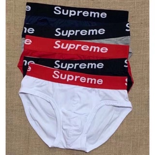 🔥พร้อมส่ง🔥กางเกงในชาย supremeทรงbrief ผ้าcotton เอวต่ำ