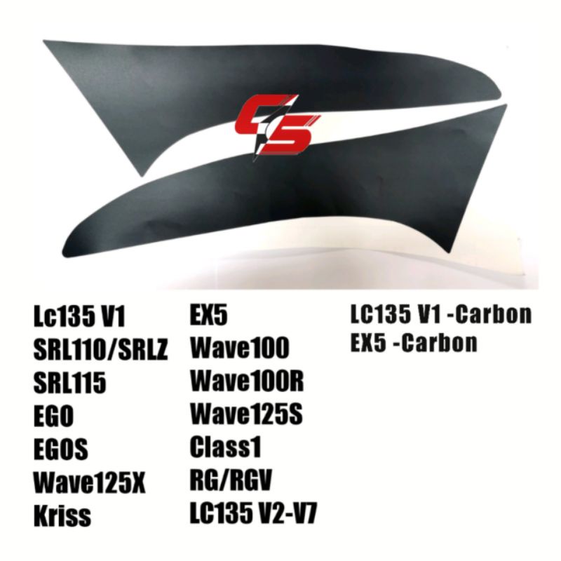 สติกเกอร์คาร์บอน สีดํา สําหรับติดตกแต่งพื้นหลังรถมอเตอร์ไซค์ Ex5 Wave100 R 125S Class1 SRL LC135 EGO KRISS Y125