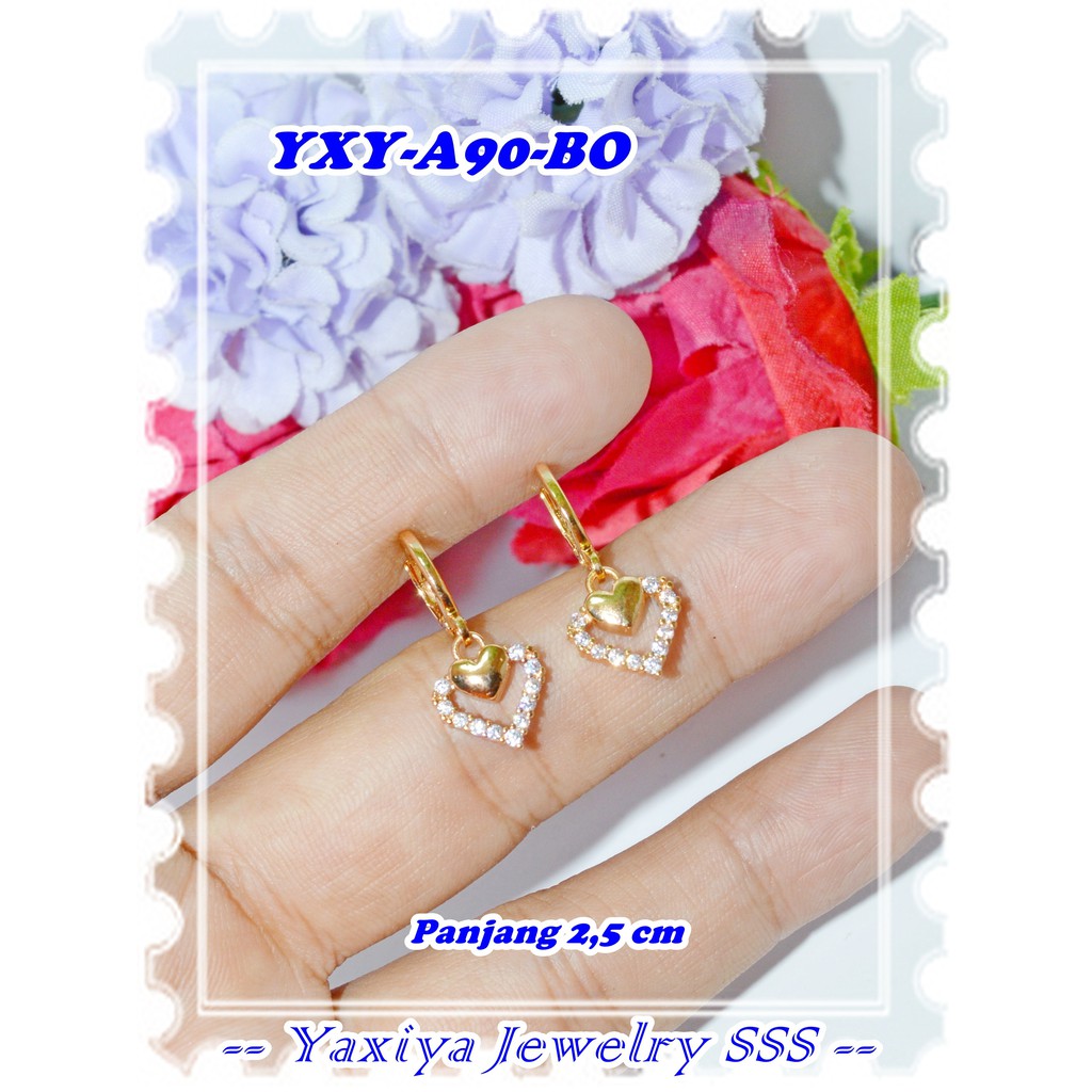 Original Yaxiya Brand 18K Gold Plated ต่างหู YXY-A90-BO Love Gold