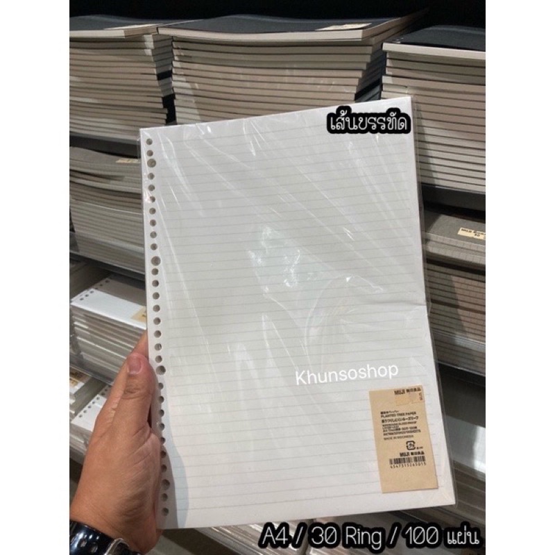 [MUJI] กระดาษโน๊ต รีฟิล มีเส้น / เส้นกริต