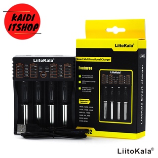 เครื่องชาร์จ LiitoKala Lii-402 เครื่องชาร์จถ่าน Li-Ion 18650 18350 16340 14500 26650 Ni-MH Ni-Cd AA AAA