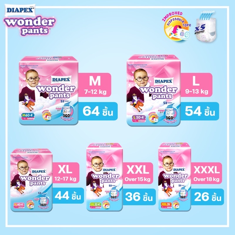Diapex Wonder pants แพมเพิสไดแพควันเดอร์เพ้นท์