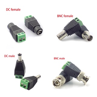 อะแดปเตอร์ปลั๊กเชื่อมต่อ 12V DC 2.1*5.5 มม. BNC ตัวผู้ ตัวเมีย CAT5 สําหรับแถบไฟ Led กล้องวงจรปิด 2 ชิ้น