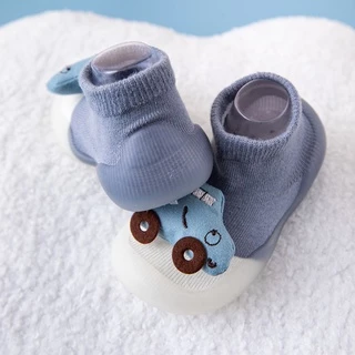 สินค้าพร้อมส่ง รองเท้าฝึกเดินเด็ก 👶🏻 รองเท้าฝึกเดินเด็ก พื้นรองเท้ายาง ลายสัตว์ นุ่ม ระบายอากาศได้ ดี กันลื่น
