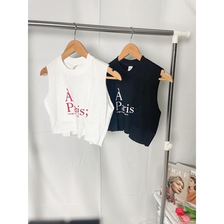 👗พร้อมส่งเสื้อยืดแขนกุด🛍เสื้อยืดสไตล์เกาหลีเสื้อครอป