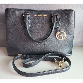 Michael Kors Camille LG SATCHEL LEATHER BLACK 35S8GCAS3L มือสอง