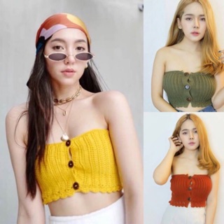 💛🧡พร้อมส่ง💛🧡เกาะอกไหมพรม แบบเบลล่าใส่