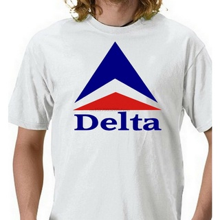 เสื้อยืดสีขาวเสื้อยืด ผ้าฝ้าย 100% พิมพ์ลายโลโก้ Delta Airlines สไตล์วินเทจ สําหรับผู้ชาย Ash สีกากี เหลือง ขาว S-XxS-4X