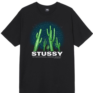 STUSSY เสื้อยืดแขนสั้น พิมพ์ลายโลโก้กระบองเพชร แฟชั่นฤดูร้อน สําหรับคู่รัก