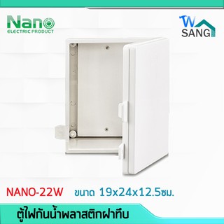 ตู้ไฟ ตู้กันน้ำพลาสติก NANO ฝาทึบ ฝาใส เปิด-ปิดได้ (NANO-22W) ขนาด19x24x12.5ซม. @wsang