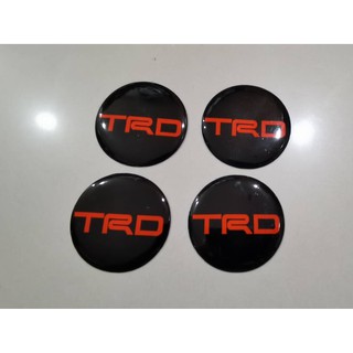 สติ๊กเกอร์เรซิ่น TRD toyota TRD ติดฝาล้อขนาด 50 มิล จำนวน 4 ชิ้นมีกาวสองหน้าแปะด้านหลัง**ร้านนี้การันตีคุณภาพ**