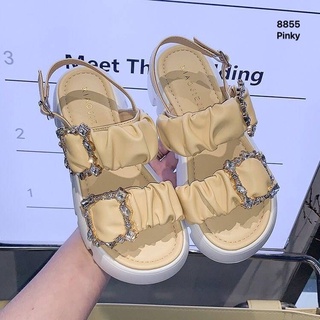 8855 รองเท้ามัฟฟินเพชร ใส่สบาย สายคาดด้านหลังปรับได้