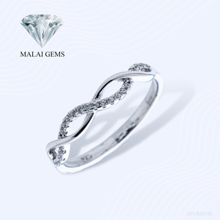 Malai Gems แหวนเพชร เงินแท้ 925 เคลือบทองคำขาว ประดับเพชรสวิส CZ รุ่น221-R20135 แถมกล่อง แหวนเงินแท้ แหวนเงิน