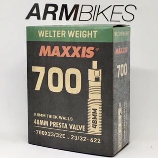 MAXXIS ยางใน 700x23/32c หัว 48 mm. และ 60 mm. สำหรับรถเสือหมอบ และซิตี้ไบค์