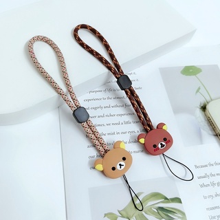 สายคล้องโทรศัพท์ rilakkuma สุดน่ารัก สายสั้น สายคล้องคอ สายคล้องคอ และ ห่วงคล้องโทรศัพท์ สำหรับโทรศัพท์และที่ใส่รหัสเคส