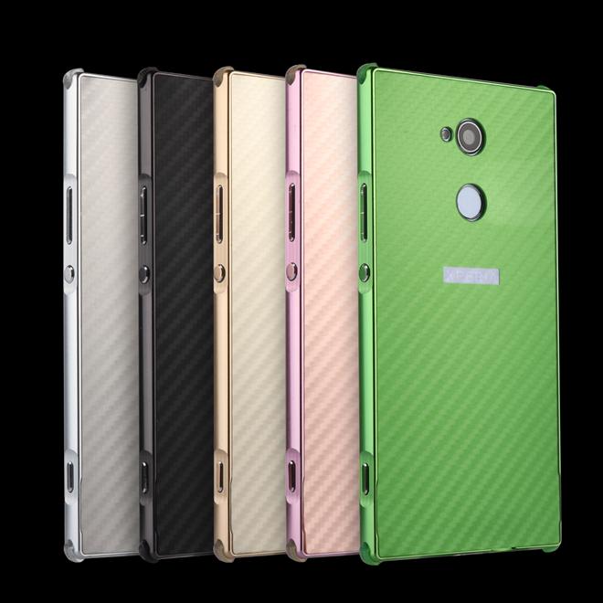 เคส สำหรับ Sony Xperia XA2 Ultra Hybrid Metal Bumper + Carbon Backboard