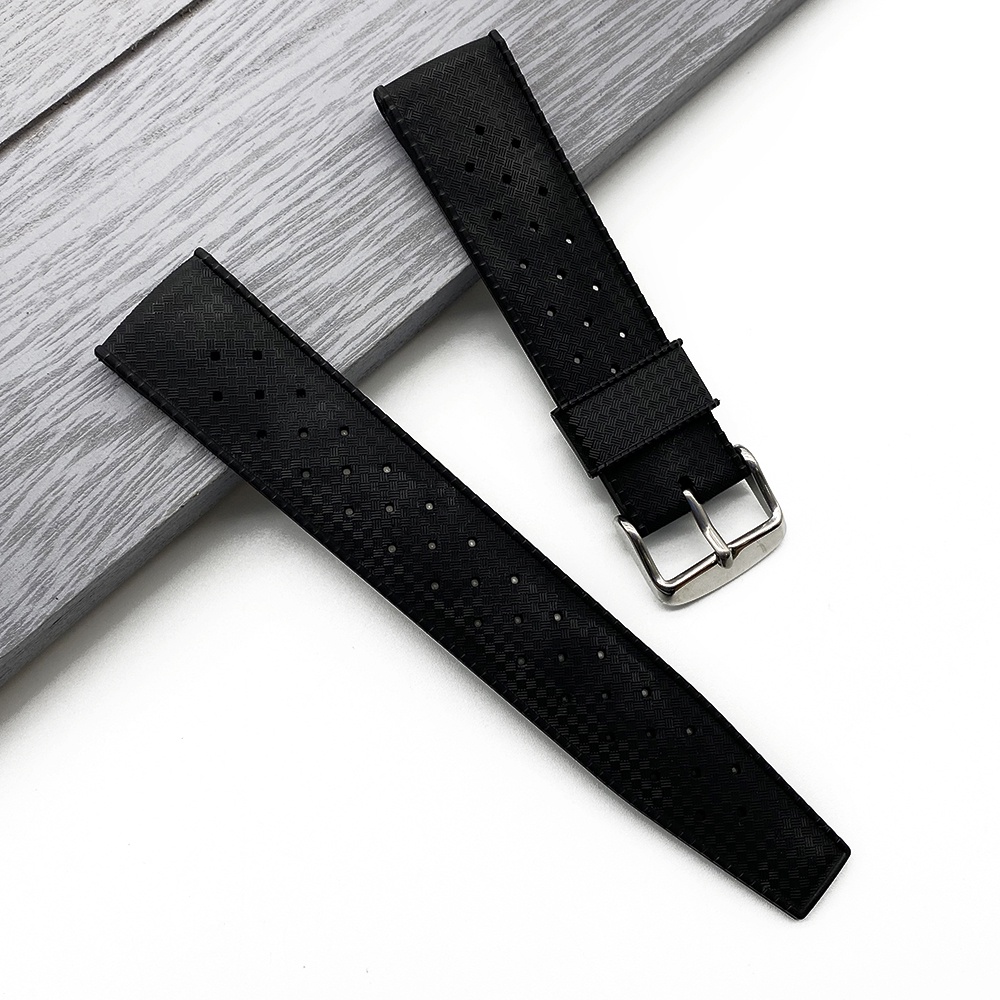 Premium Grade Tropic Rubber Watch Strap 20mm 22mm Black Blue Green Silicone Watch Band Women Men's Watch Accessories