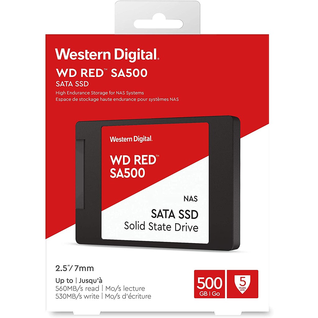 500GB SSD (เอสเอสดีแนส) WD RED SA500 SATA (WDS500G1R0A-RED) Warranty 5 - Y