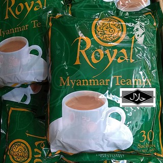 Royal  tea mix ชานม 3in1 รสชาติเข้มข้น หอมกลิ่นชาแท้ (แพ็ค 30 ซอง) ชาพม่า ราคาถูก ชานมพม่า  Halal Food