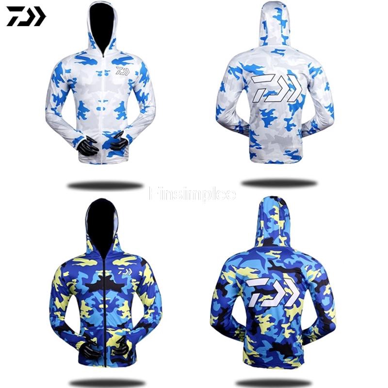 ใหม่ DAWA ผู้ชายตกปลาเสื้อผ้าแจ็คเก็ตด่วนแห้งกันน้ำ Sun UV Protection เสื้อ DAIWA