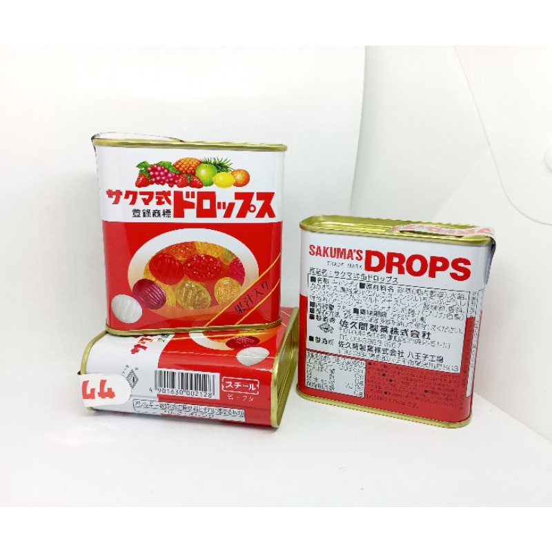ลูกอมสุสานหิ่งห้อย Sakuma drop since 1908 ลูกอมกล่องเหล็กชื่อดังในญี่ปุ่น ลูกอมรวมรสผลไม้ ลูกอมญี่ปุ่น