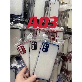 [ส่งจากไทย] Case Samsung Galaxy A03 เคสเคสโทรศัพท์ เคสนิ่ม TPU เคสใสขอบสี เคส