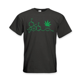 เสื้อยืดผ้าฝ้าย เสื้อยืด พิมพ์ลายกัญชา Cannabis สูตรเคมี สําหรับผู้ชาย