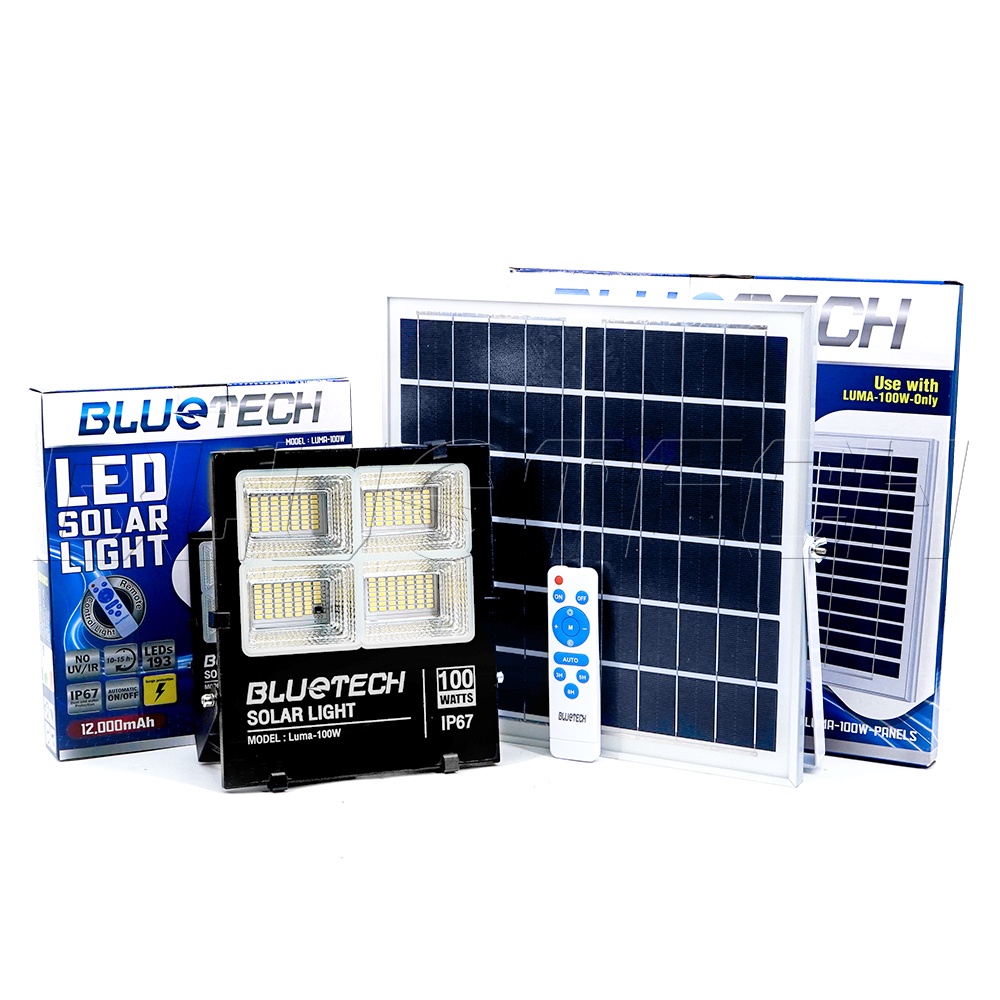 Bluetech USA ไฟโซล่าเซลล์ ขนาด 100วัตต์ สี ขาว (White) วอร์มไวท์ (Warm ...