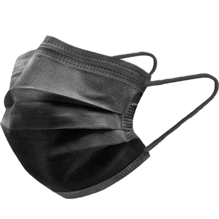 Face Mask หน้ากากอนามัย “สีดำ”  ผ้าปิดจมูกอนามัย (50ชิ้น/กล่อง)