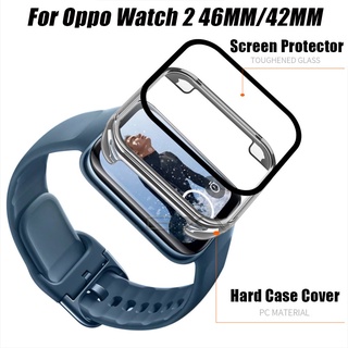 เคสแบบเต็ม + ฟิล์มกระจกสําหรับ Oppo Watch 2 46 มม. 42 มม. พร้อมฟิล์มกันรอยหน้าจอ