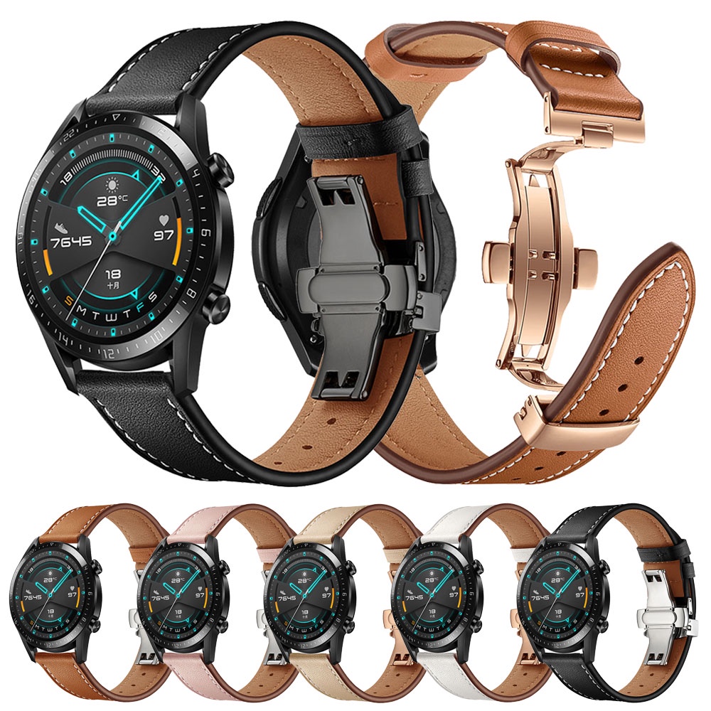 สายหนังสําหรับ Huawei Watch GT GT2 GT3 SE GT4 GT5 GT6 Pro 46mm 42mm 43mm GT2e