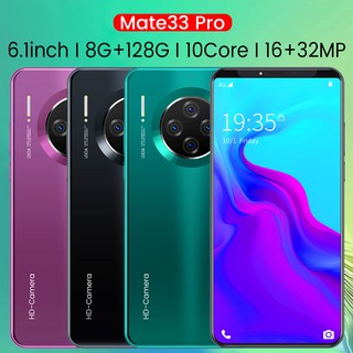 โทรศัพท์มือถือMate 33 Pro Ram 8gb + Rom 128 Gb 6 . 1 10 แกนแอนดรอยด์