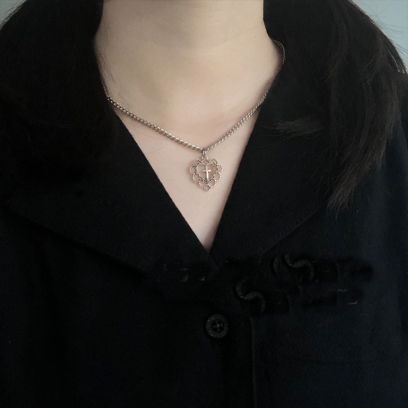 IOR Crucifix สร้อยคอ Love Heart จี้สร้อยคอ Dainty Chain เครื่องประดับคริสต์มาส Gi