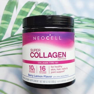 (Neocell®) Super Collagen Peptides Type 1 &amp; 3, Berry Lemon Flavor 190 g นีโอเซลล์ คอลลาเจนแบบผง รสเบอร์รี่เลม่อน