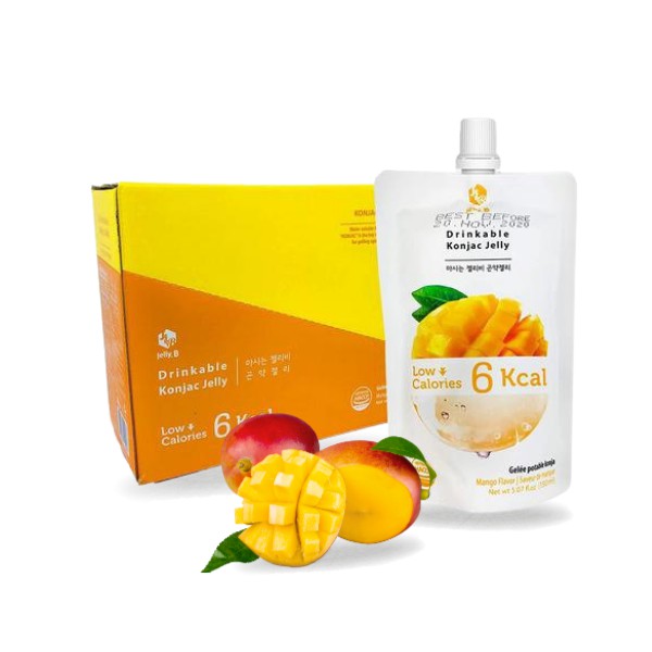 JellyB Mango เจลลี่บี​​ บุกน้ำผลไม้​ รสมะม่วง (4 kcal/ถุง) 150ml.x10